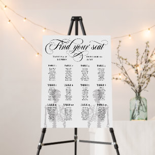 Skeletons 12 Table Halloween Wedding Seating Chart Foam Board