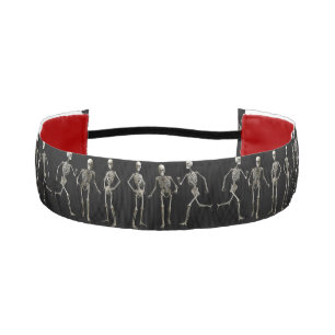 Skeletons 1-1/2" Non-Slip Headband,Black Athletic Headband