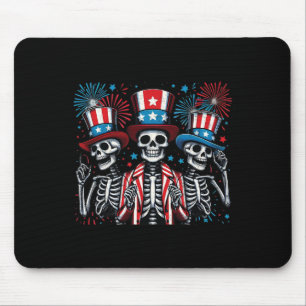 Skeletons 4th Of July Funny Independence Day 3 Mouse Pad