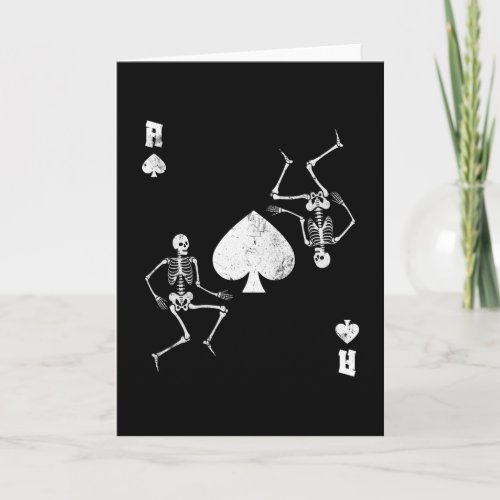 Skeletons Ace Of Spades Card Game Gothic Vintage