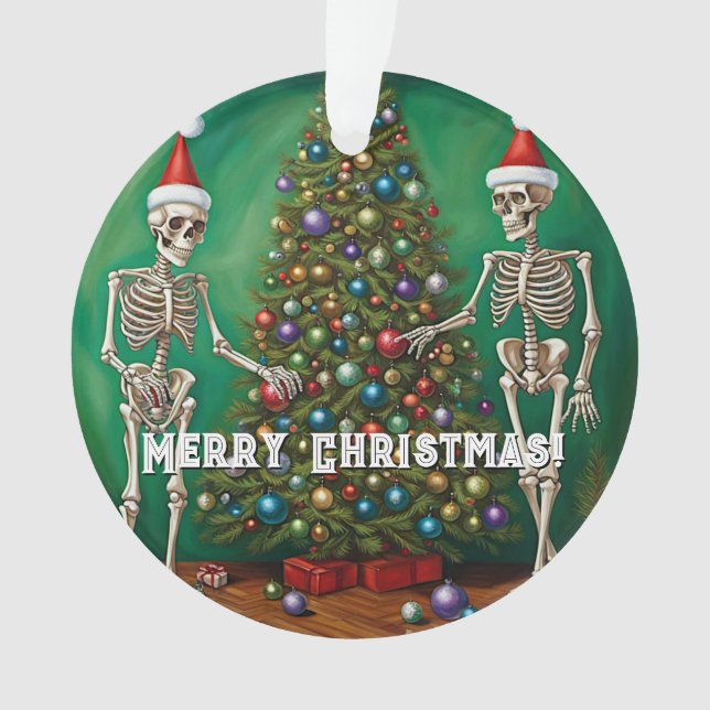 Skeletons and Colorful Ornaments Christmas  (Front)