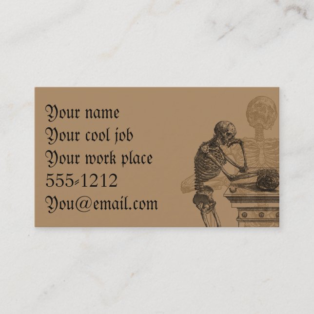 Skeletons and Death Business Cards (Front)