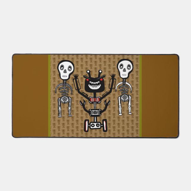 Skeletons and Robo Monster  Desk Mat (Front)