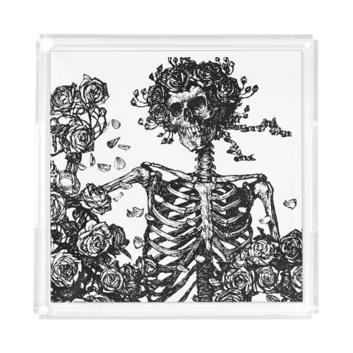 Skeletons and Roses Acrylic Tray