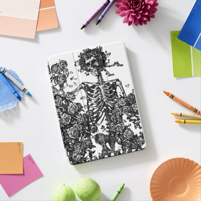 Skeletons and Roses iPad Pro Cover (Desk)