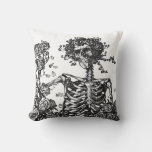 Skeletons and Roses Outdoor Pillow