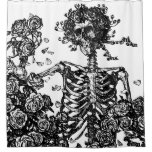 Skeletons and Roses Shower Curtain