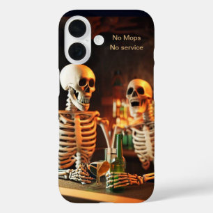 Skeletons at a bar iPhone 16 case