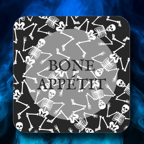 Skeletons BONE APPTIT Square Sticker