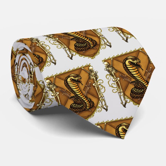 Skeletons Cobra Shield surname Neck Tie (Rolled)