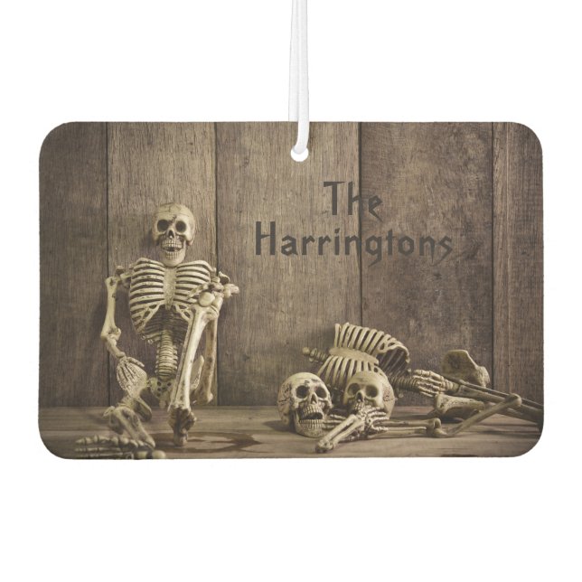 Skeletons custom name car air freshner freshener (Front)