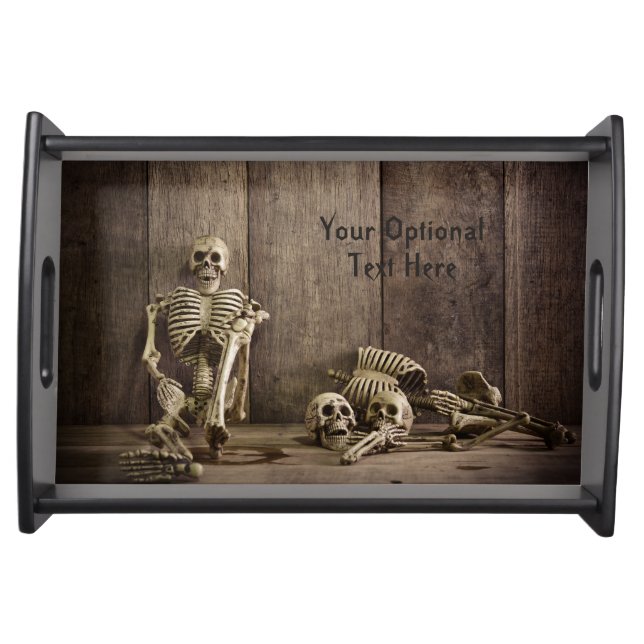 Skeletons custom text serving trays (Front)