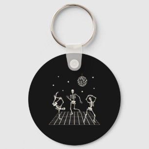 Skeletons Dancing At The Club With A Disco Ball Ha Keychain