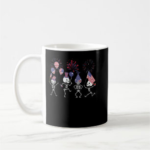 Skeletons Dancing July Fourth Funny 4th Of July Ki Coffee Mug