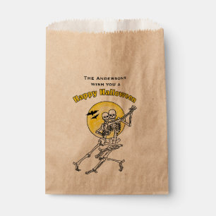 Skeletons Dancing Under the Full Moon Halloween Favor Bag