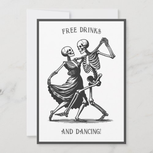 Skeletons Dancing Wedding Invitation