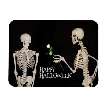 Skeletons Funny Romantic Happy Halloween Magnet by GiftsGaloreStore at Zazzle