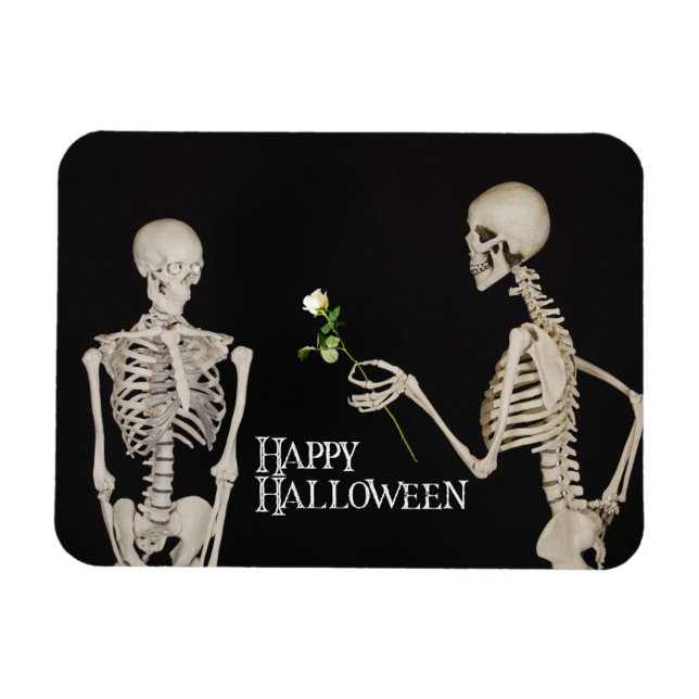 Skeletons Funny Romantic Happy Halloween Magnet (Horizontal)