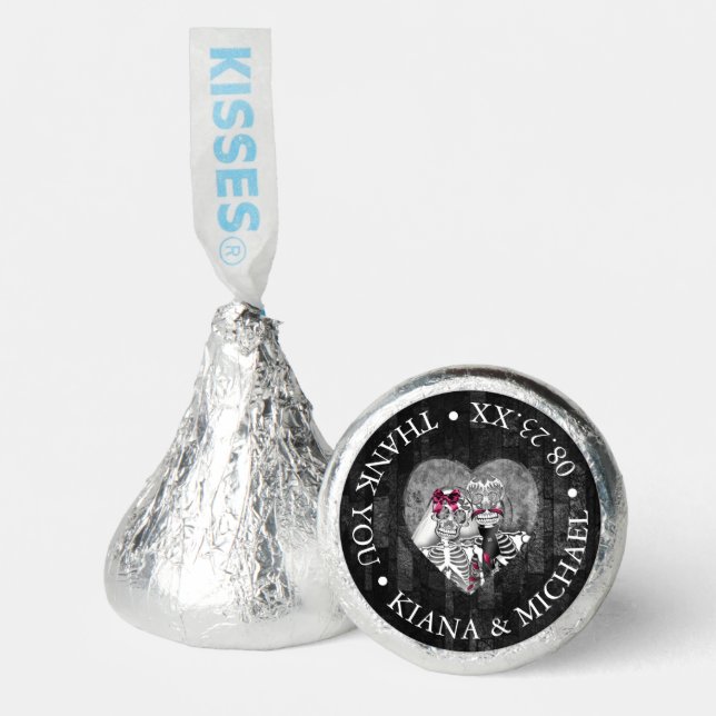 Skeletons Gothic Thank You Burgundy ID866 Hershey®'s Kisses® (Front)