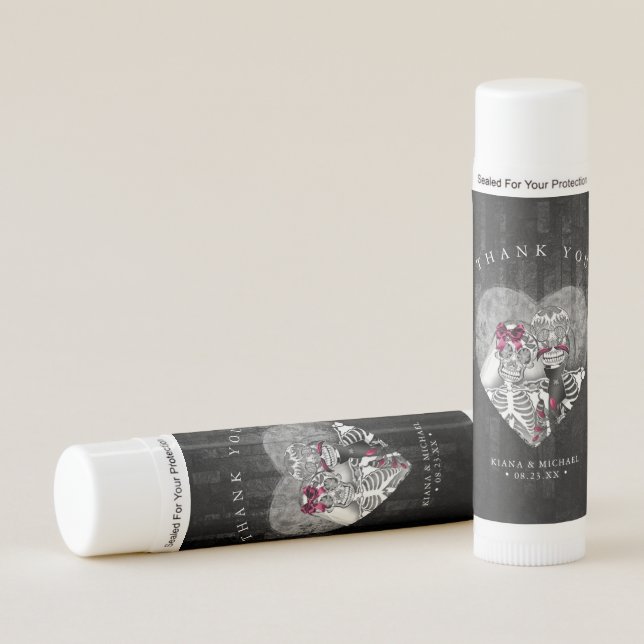Skeletons Gothic Thank You Burgundy ID866 Lip Balm (Front)