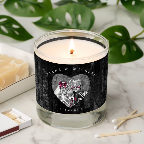 Skeletons Gothic Thank You Burgundy ID866 Scented Candle