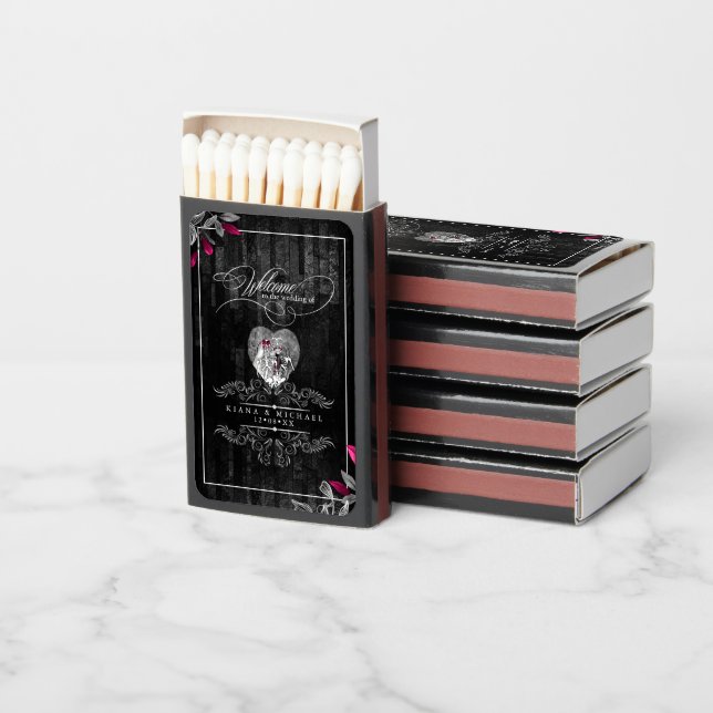 Skeletons Gothic Wedding Welcome ID866 Matchboxes (Stacked)