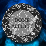 Skeletons Halloween Party Black Paper Plates<br><div class="desc">Skeletons on a black background and BONE APPÉTIT in chic lettering,  these paper plates are fun for your Halloween party or Halloween birthday party.</div>