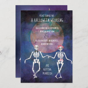 Skeletons/Halloween Theme/ Wedding Invitation