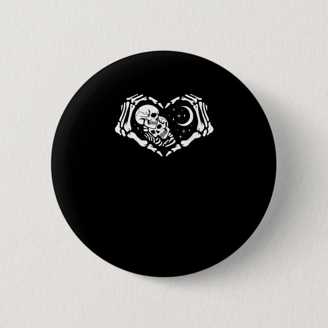 Skeletons Heart  Hands Button (Front)