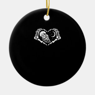 Skeletons Heart Hands Ceramic Ornament