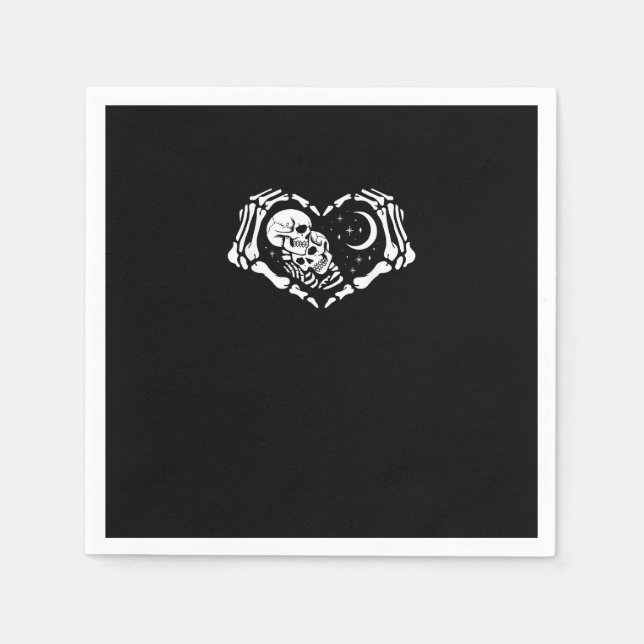 Skeletons Heart  Hands Napkins (Front)