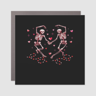 Skeletons Holding Hands Heart Valentines Day Desig Car Magnet