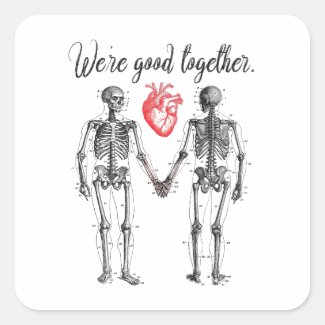 Skeletons Holding Hands Valentine