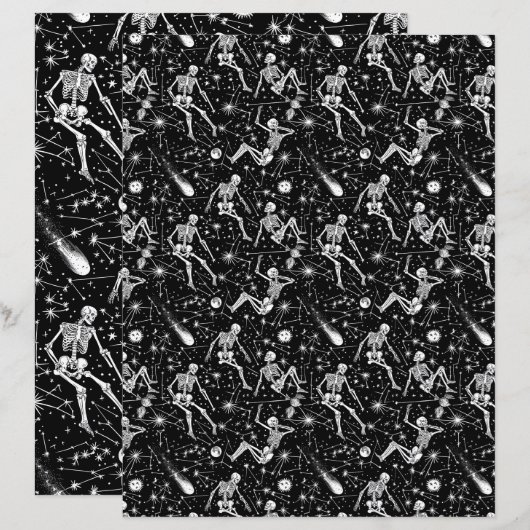 Skeletons in space background (Front/Back)