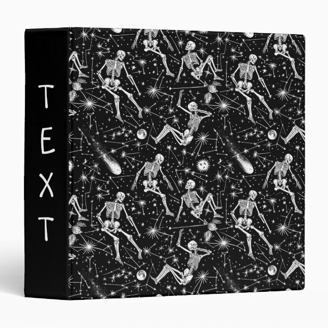 Skeletons in space background  3 ring binder (Front/Spine)