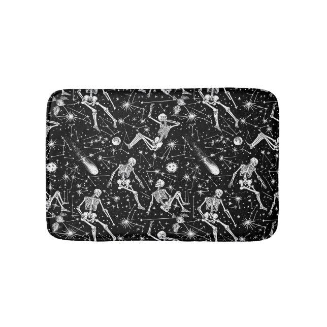 Skeletons in space background  bath mat (Front)
