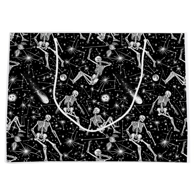 Skeletons in space background  large gift bag (Front)