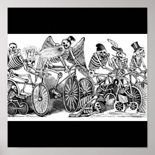 Skeletons on Bikes, Mexico Poster