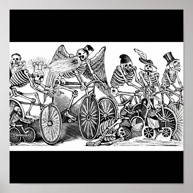 Skeletons on Bikes, Mexico Poster (Front)