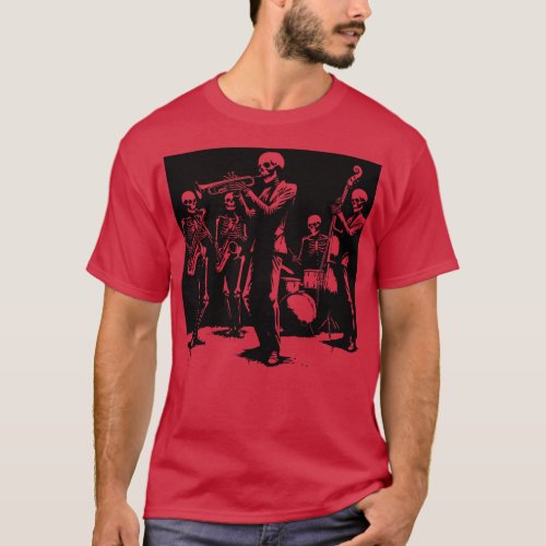 skeletons play jazz T_Shirt