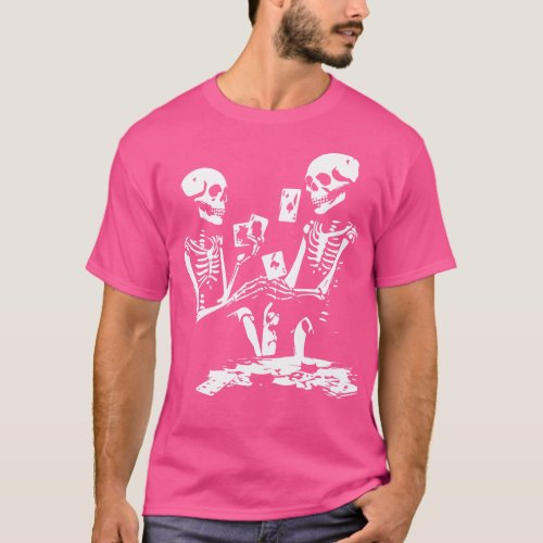 skeletons playing cards T_Shirt