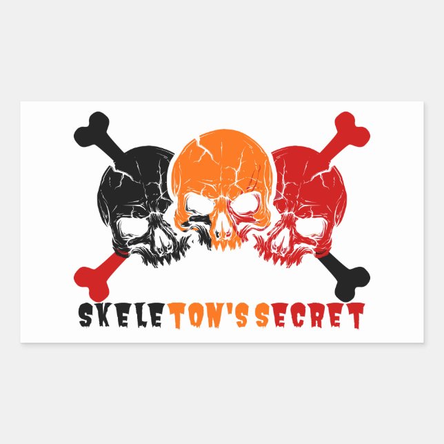 Skeleton's Secret Rectangular Sticker (Front)