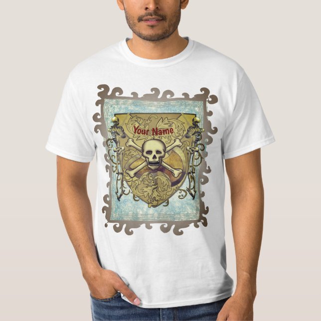 Skeletons  Skull Shield  T-Shirt (Front)