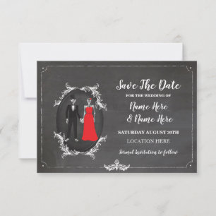 Skeletons Skulls Save The Date Gothic Card Invite