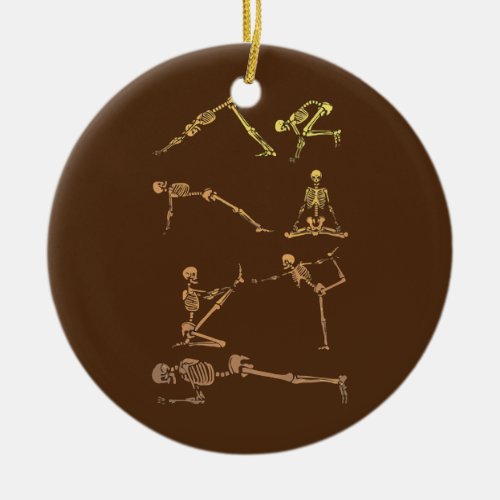 skeletons Statue Bone Stretchers Halloween Ceramic Ornament