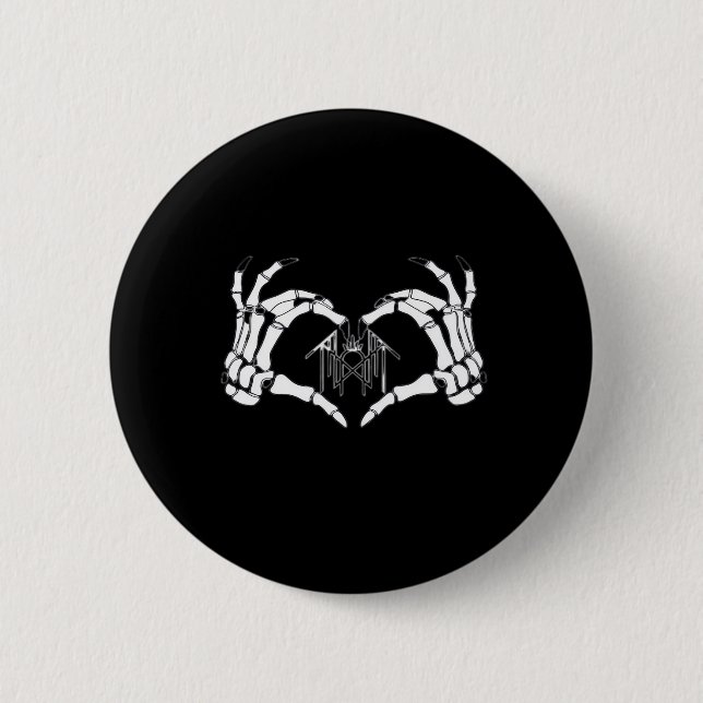 Skeletons Token Heart Hands Creative Style Button (Front)