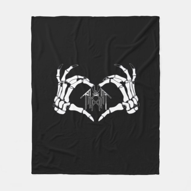 Skeletons Token Heart Hands Creative Style Fleece Blanket (Front)