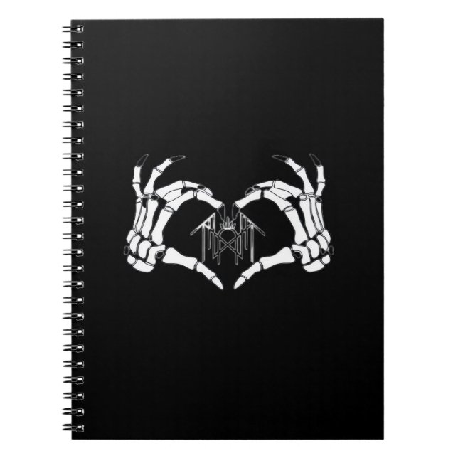 Skeletons Token Heart Hands Creative Style Notebook (Front)