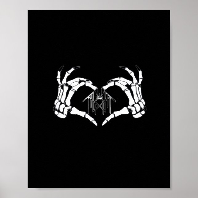 Skeletons Token Heart Hands Creative Style Poster (Front)