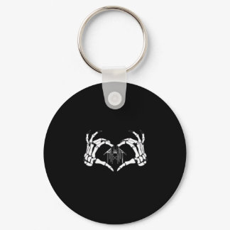 Skeletons Token Heart Hands  Keychain